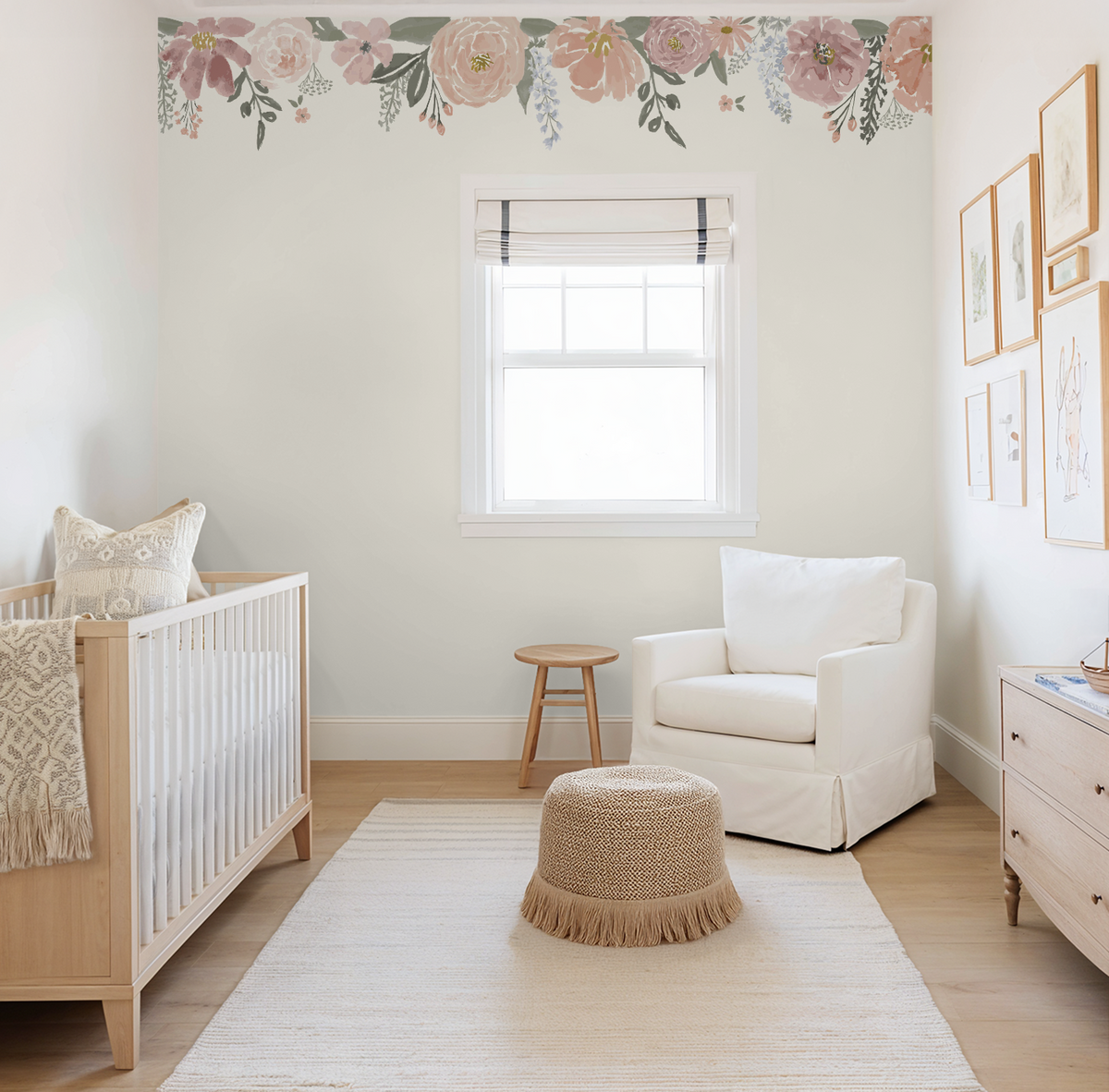 Floral Garland Wall Mural – Consider the Wildflowers – Wildcomb Home