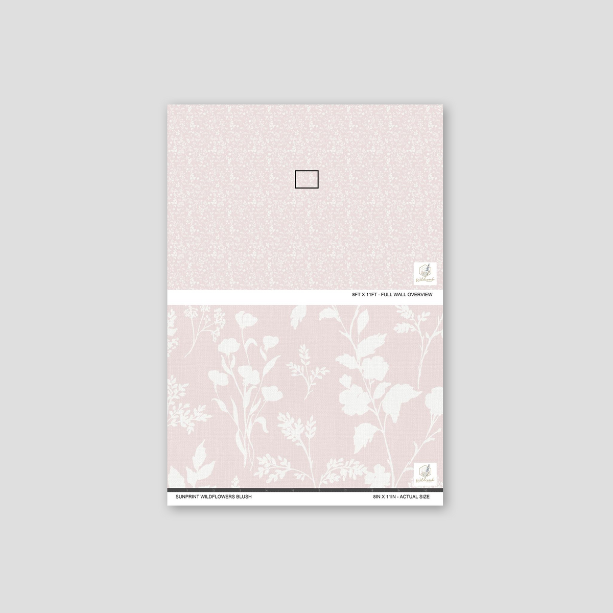 Blush wallpaper with delicate white botanical silhouettes on a soft pink background.