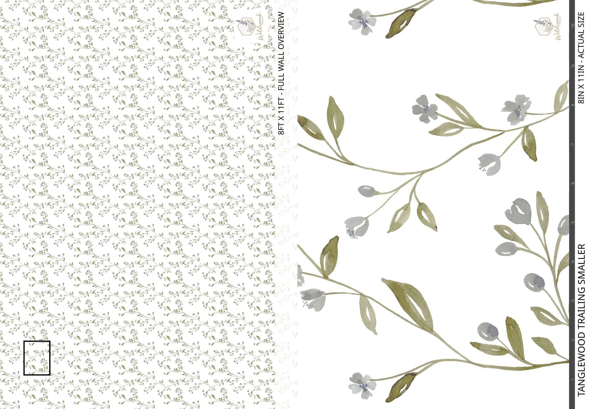 Close up patterned view of the Tanglewood Trailing wallpaper.