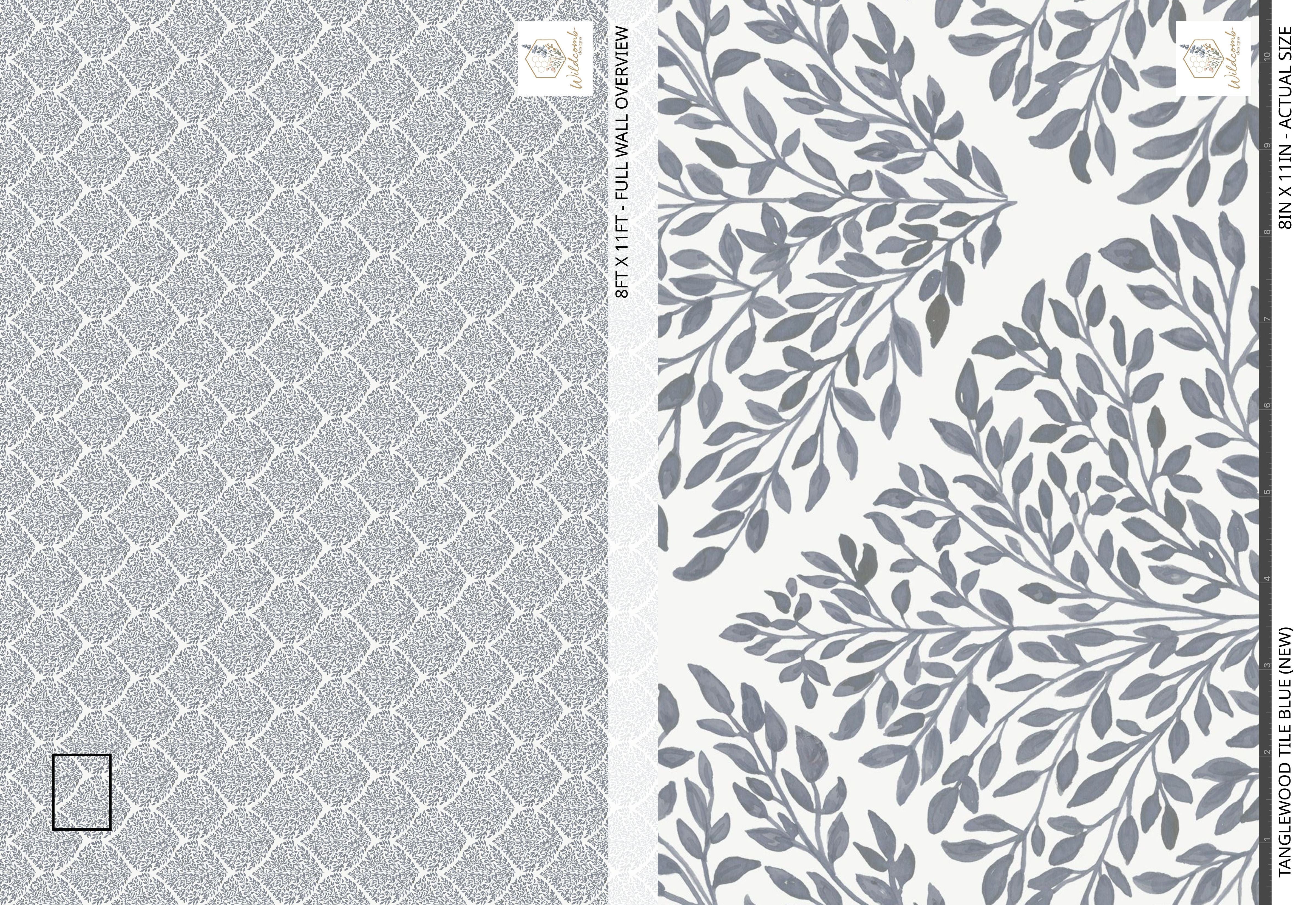 Tanglewood Tile Navy Blue Smaller Scale